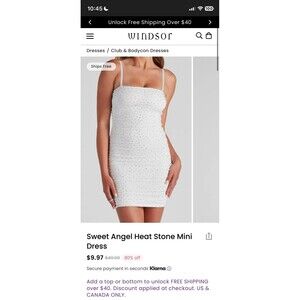 Windsor Party Cocktail Wedding Pearl Embellished Ruched Mini Dress White XS